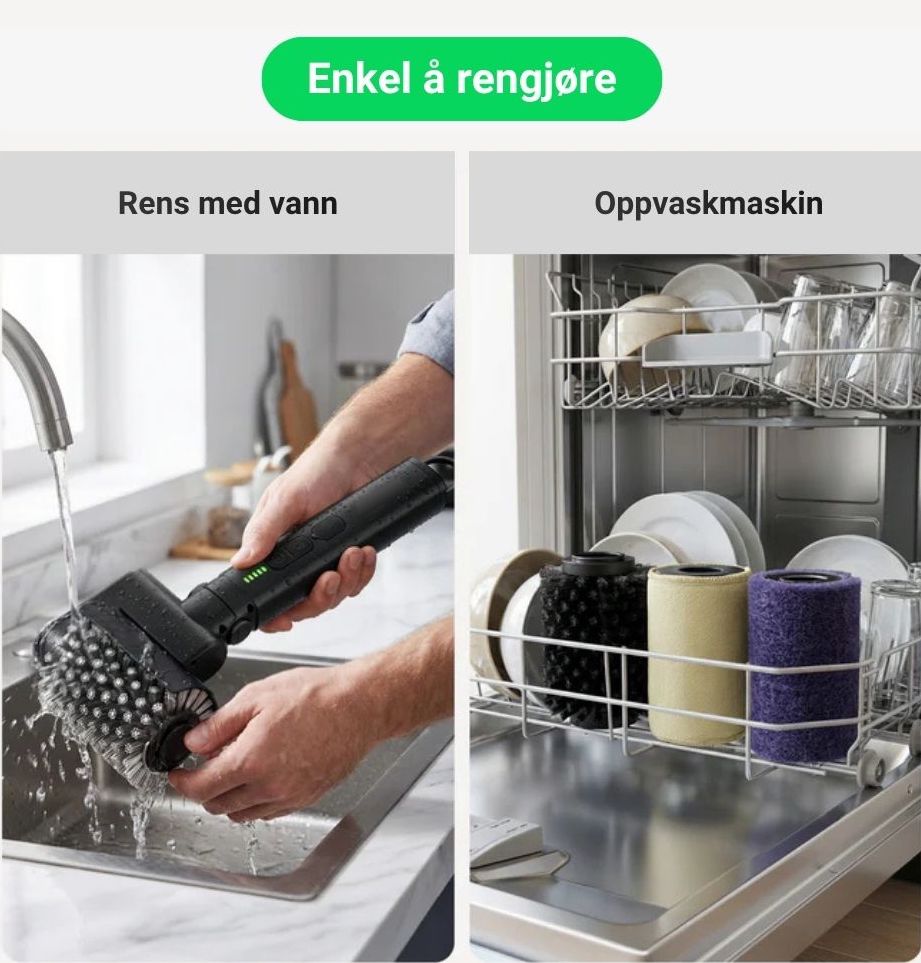 Avtagbare deler kan vaskes i oppvaskmaskin